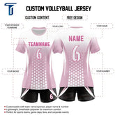 Custom Pink Dotted Women's Volleyball Jersey Set